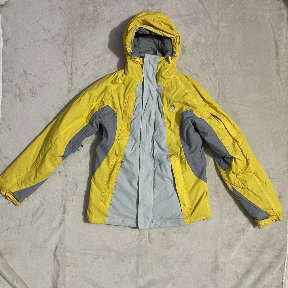 American Eagle Outfitters Jacket Womens Size XS Yellow Gray Performance Snow Ski